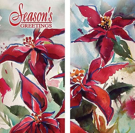 Watercolor Poinsettia Double Vinyl Banner Set