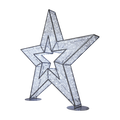 Waterloo Illuminated Stars in cool white, featuring two layered five-point star frames with bright LED lighting and silver metal edging.