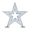 Waterloo Illuminated Stars in cool white, featuring two layered five-point star frames with bright LED lighting and silver metal edging.