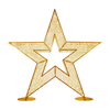 Waterloo Illuminated Stars in warm white, featuring two layered five-point star frames with bright LED lighting and silver metal edging.