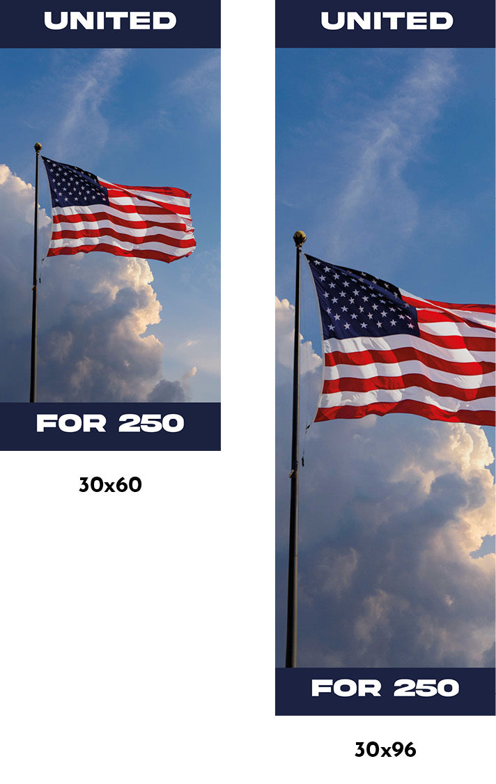 Waving Flag 250 Single Vinyl Banner