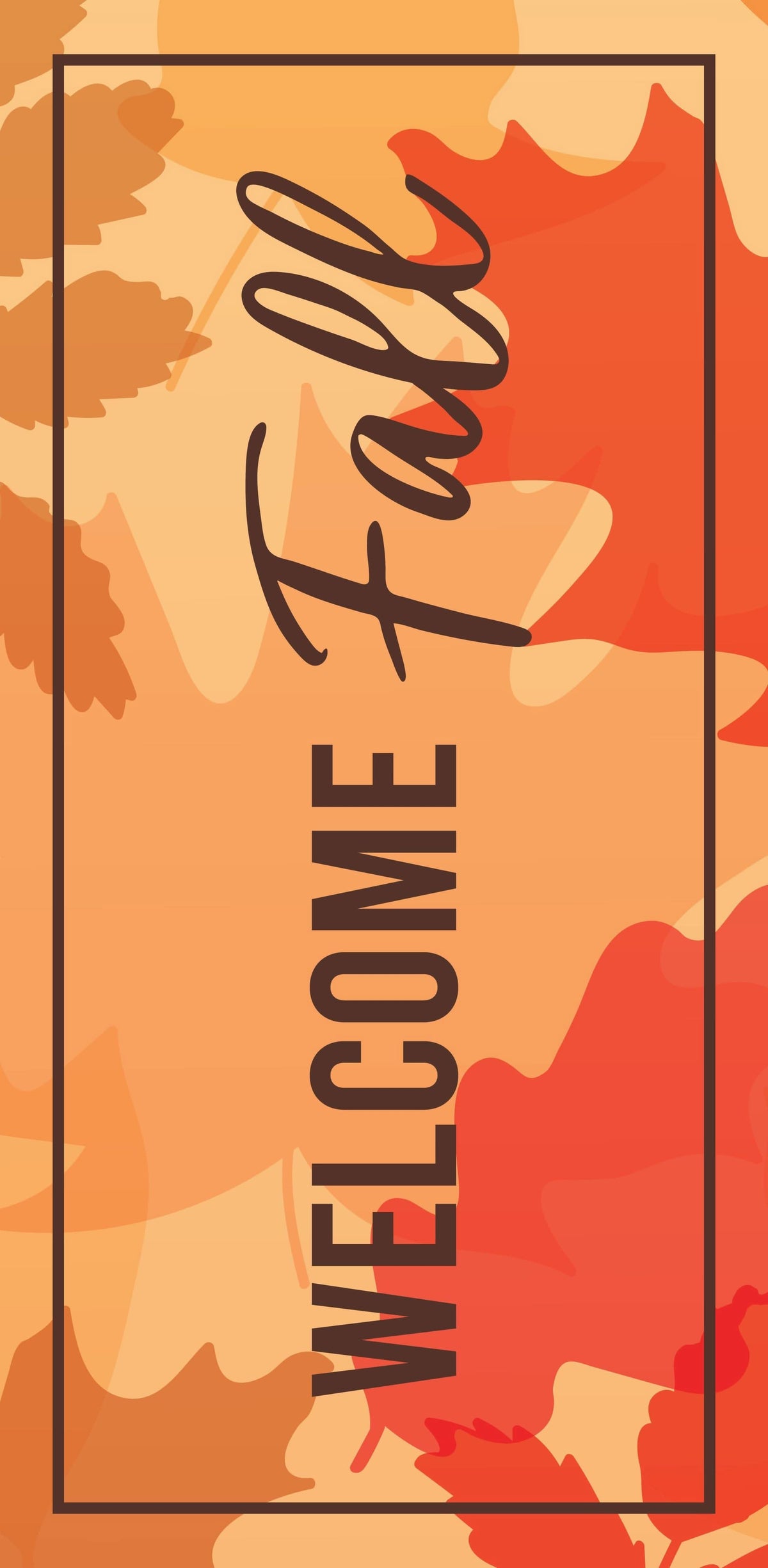 30x60 Dekra-Lite fall orange banner that says "Welcome Fall" in dark brown text.