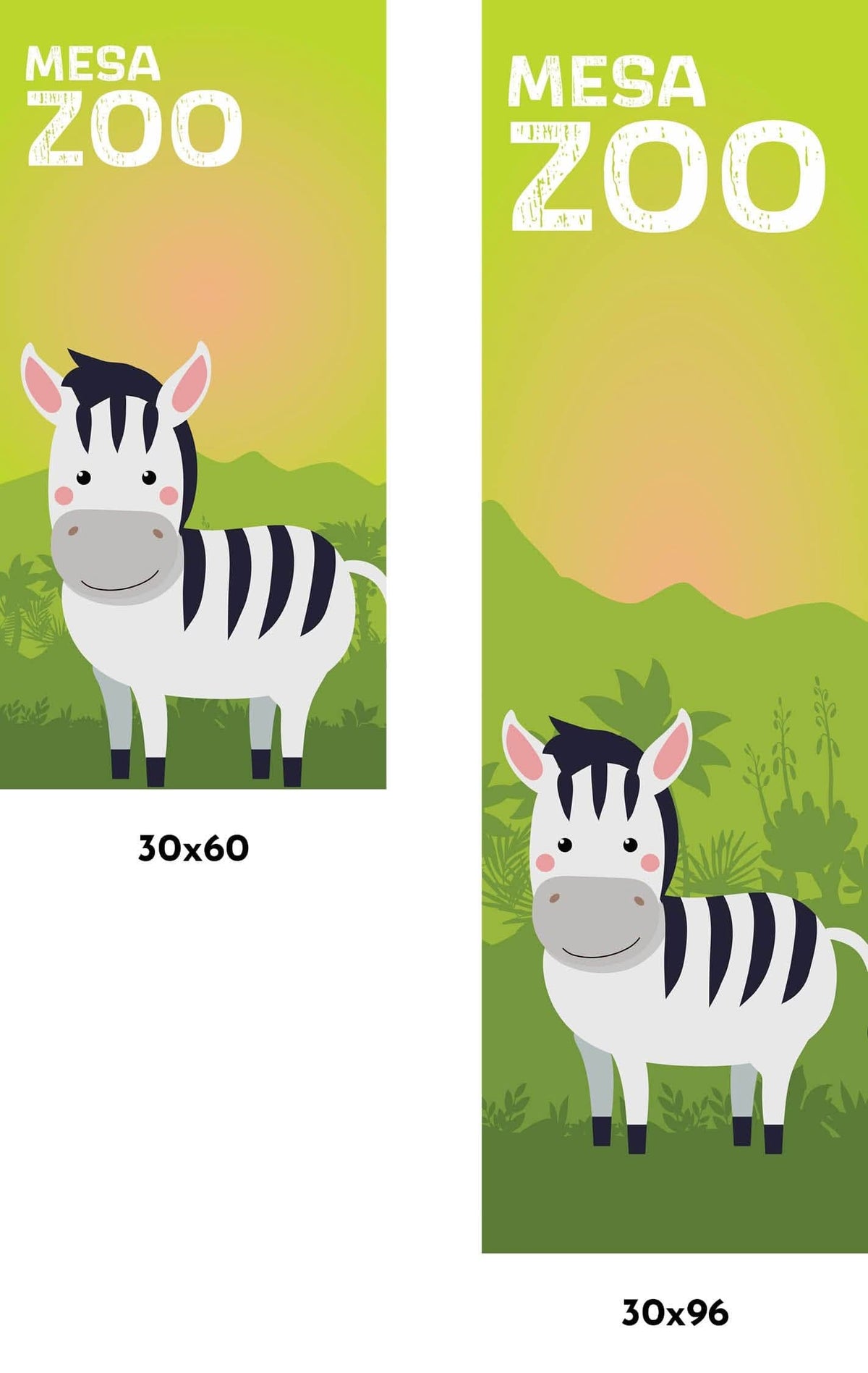 Welcome to the Zoo - Zebra Single Vinyl Banner