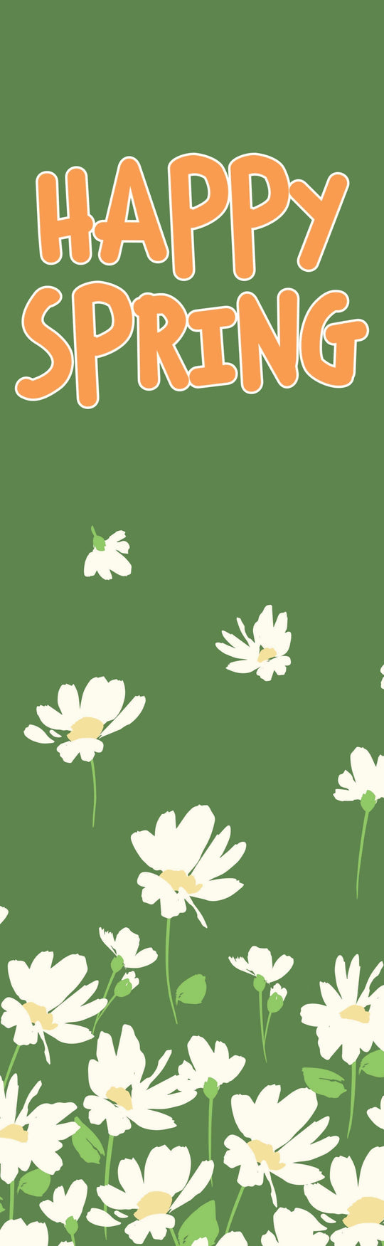 White Spring Daisies Single Vinyl Banner