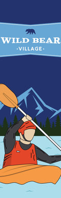 Wild Bear Village Kayaking Single Vinyl Banner Dekra-Lite