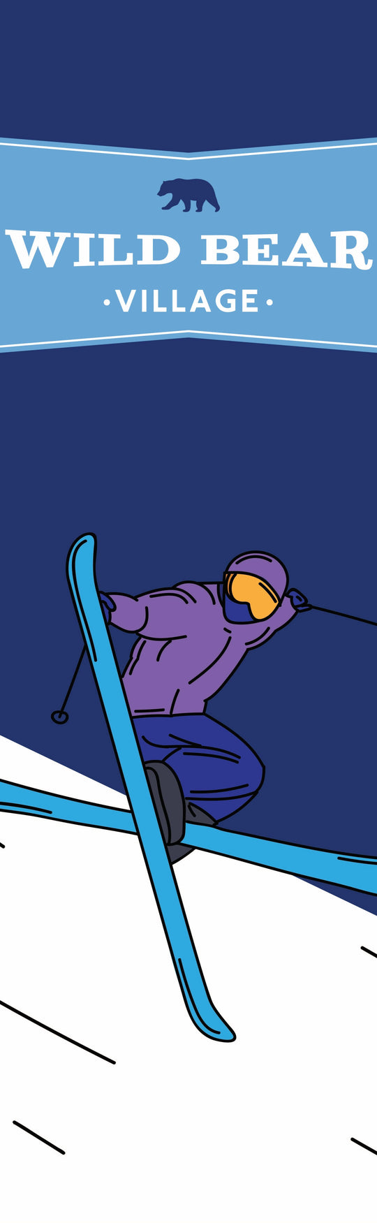 Wild Bear Village Skiing Single Vinyl Banner