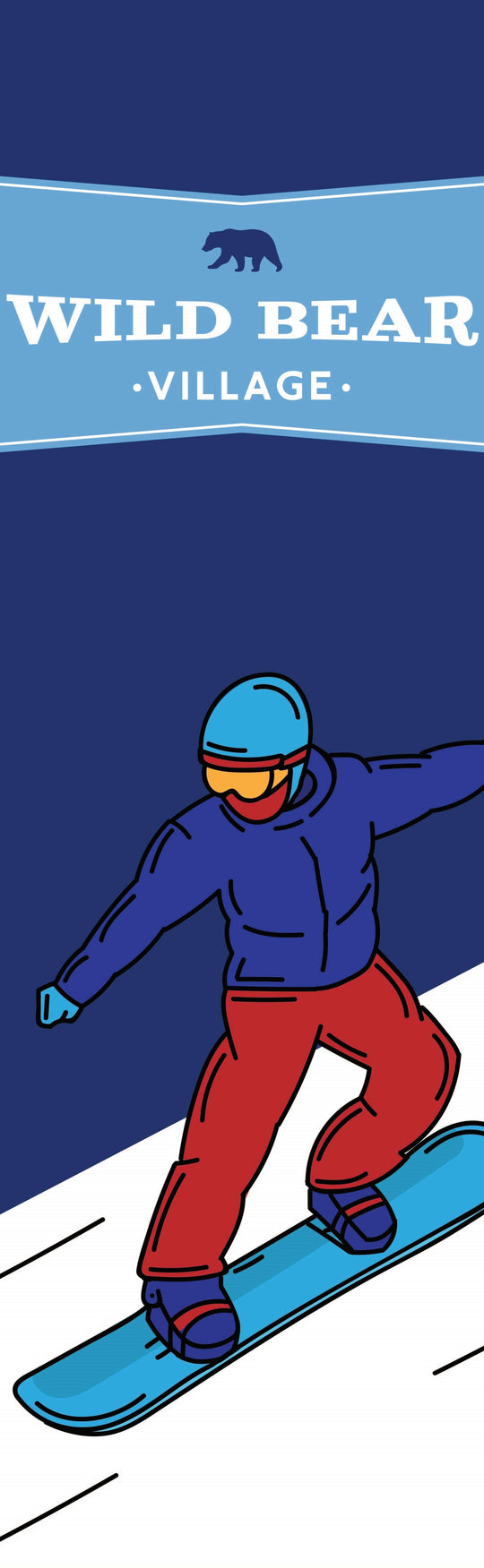 Wild Bear Village Snowboarding Single Vinyl Banner