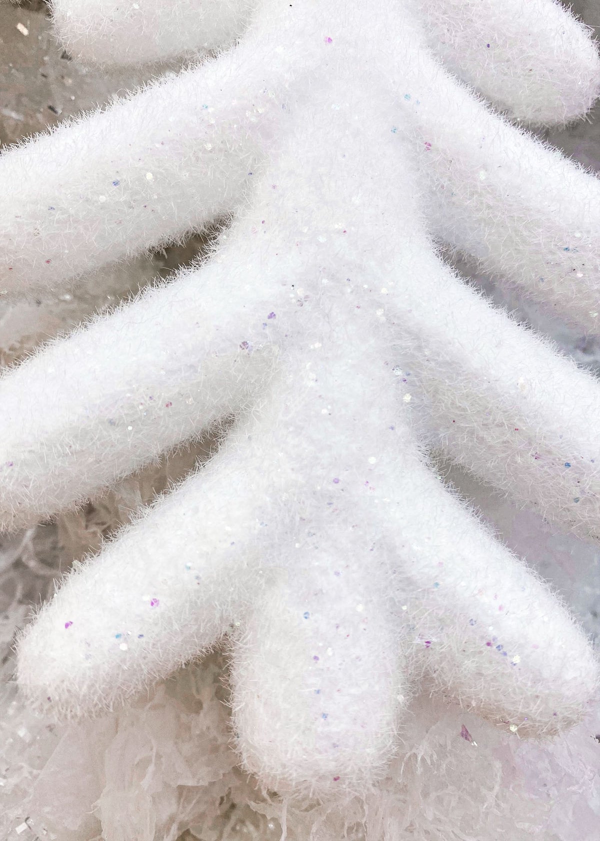 Dekra-Lite 10" Frosted White Iced Flat Snowflake Close Up