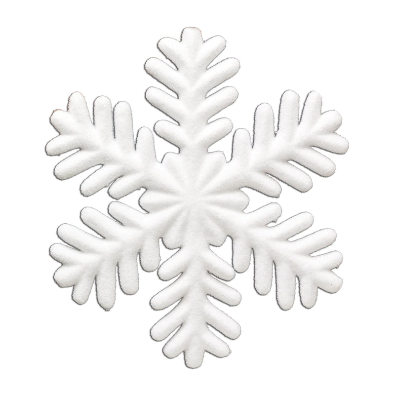 Frosted White Iced Flat Snowflakes 9"