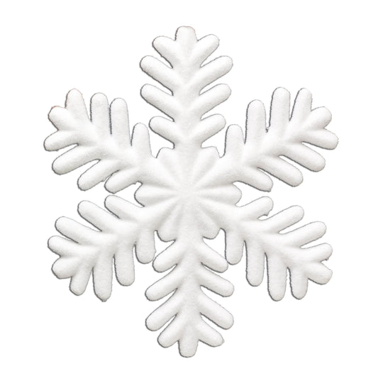 Frosted White Iced Flat Snowflakes 13.75"