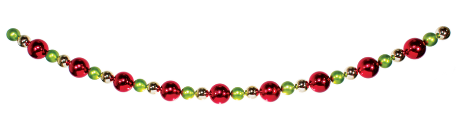Dekra-Lite Red, Gold, and Apple Green Giant Bead Ornament Stringers