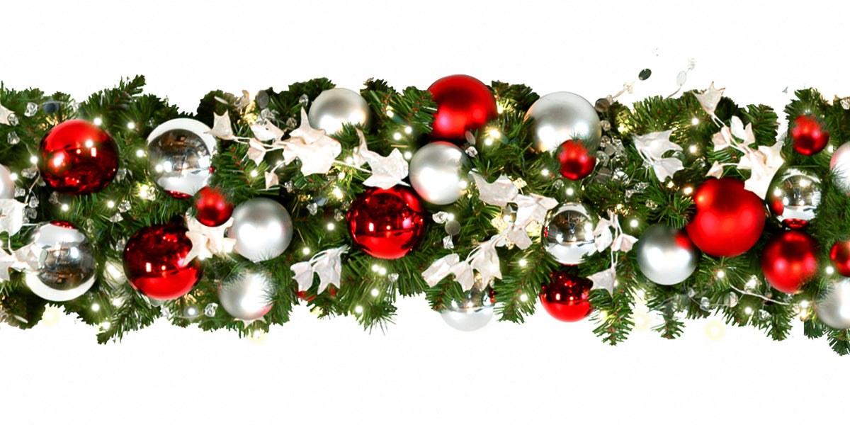 Dekra-Lite 10' Candy Cane Pre-Decorated Garland