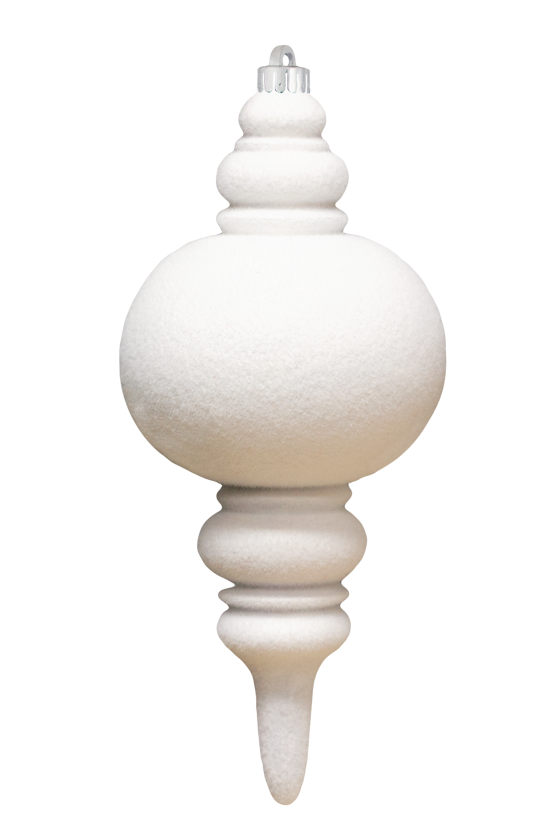 Dekra-Lite White Flocked Finial Ornament