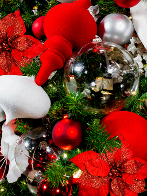 Flocked Round Ornaments