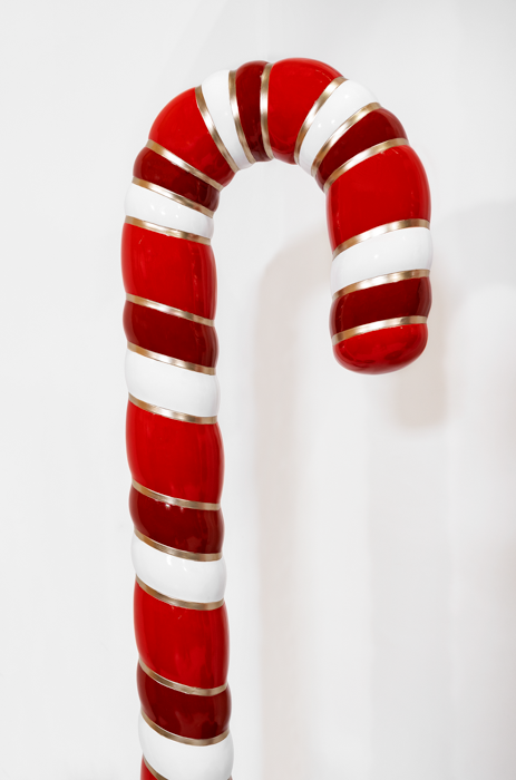 Dekra-Lite 6' Giant Fiberglass Candy Cane Close Up Top Half Side View