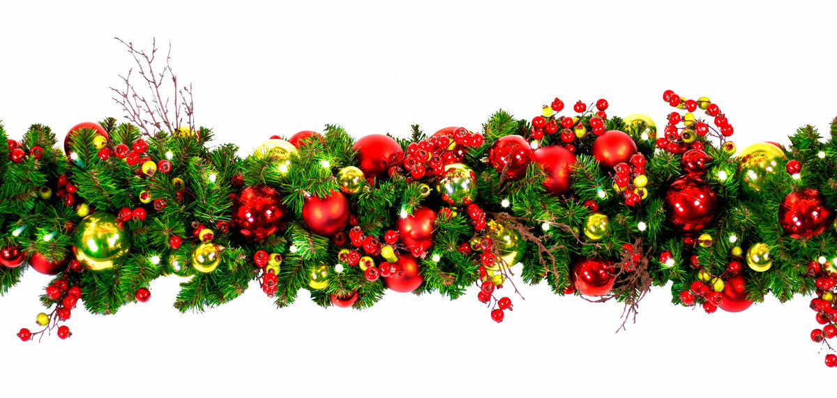Dekra-Lite Holly Leaf Holiday Pre-Decorated Garland