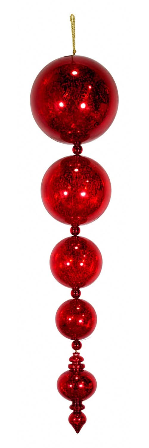 Dekra-Lite Jumbo Red Mercury Ball Finial Ornament