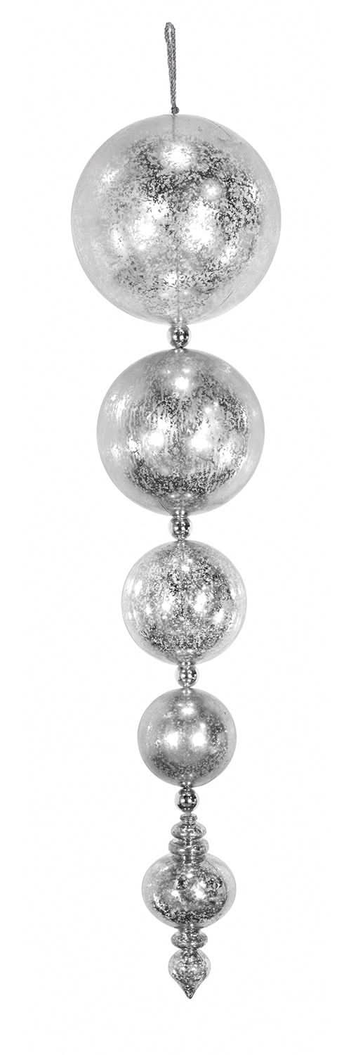 Dekra-Lite Jumbo Silver Mercury Ball Finial Ornament