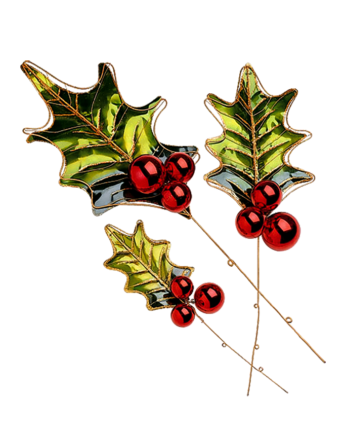 Metal Holly Leaves