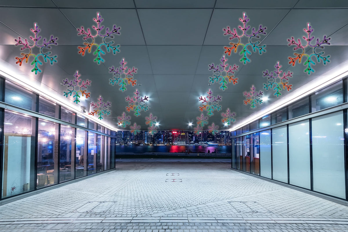 Dekra-Lite Hanging Multicolor RGB Snowflake Display