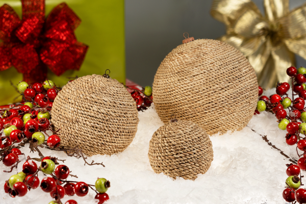 Burlap Round Ornaments