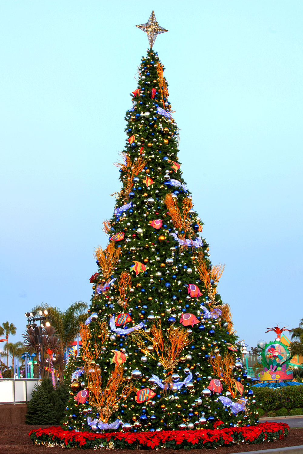 Dekra-Lite Sequoia Christmas Tree Decorated in Winter Theme Sea World