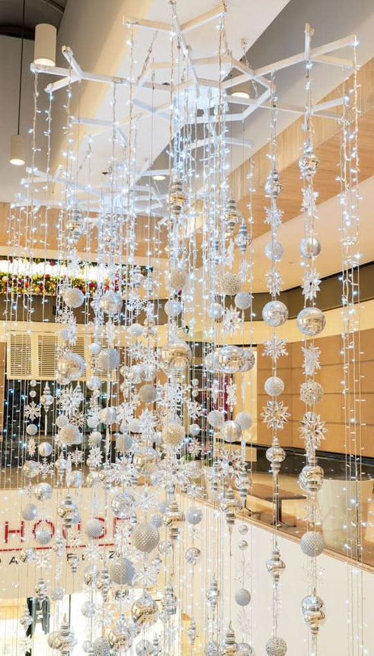 Silver Drop with Snowflake Frame