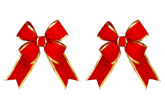 Red Velvet Bow with Gold Trim 18" and 24"