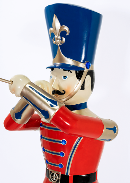 Dekra-Lite Trumpeting Soldier Close Up Upper Half