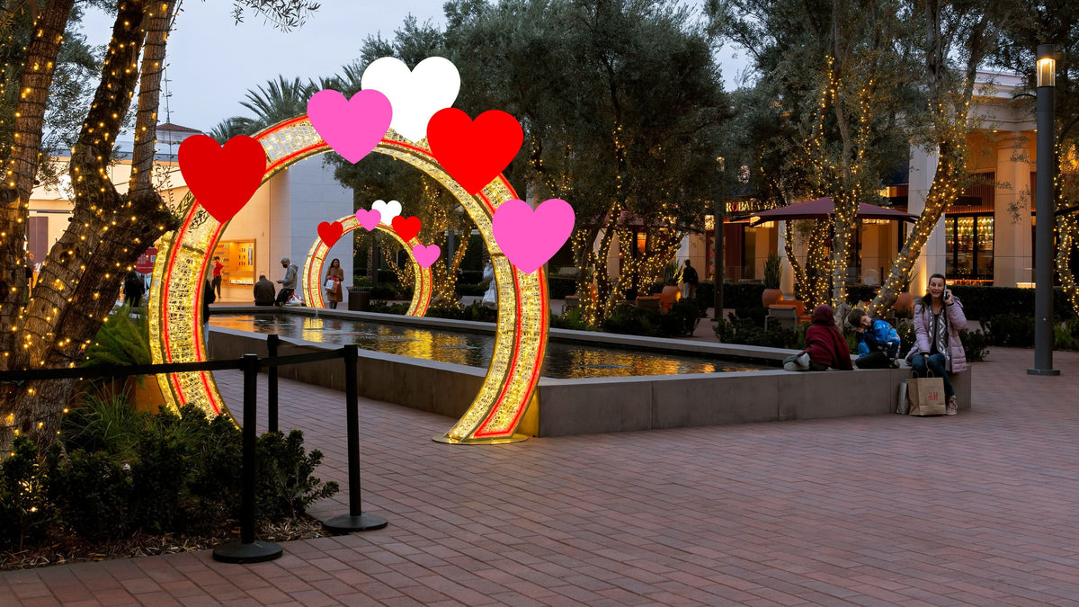 Dekra-Lite Valentine's Day Selfie Station Walk Through Rings Plaza Display