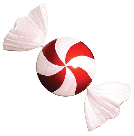 37" Red and White Pinwheel Half Round Jumbo Ornament