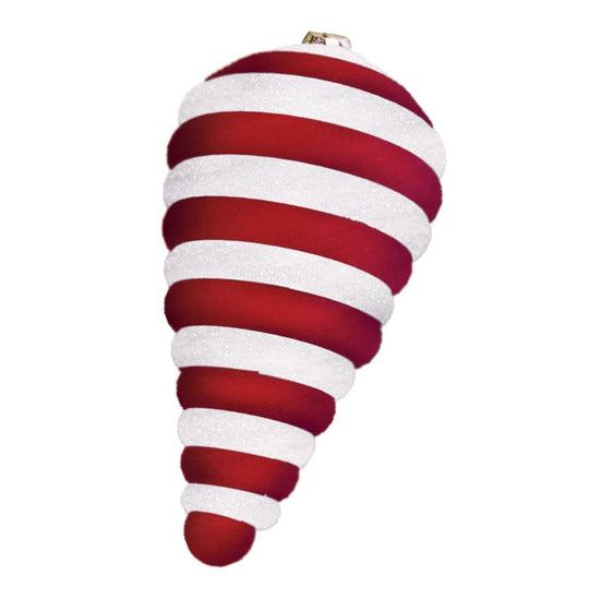 12" Candy Cane Stripe Finial Ornament
