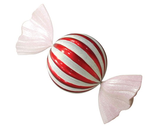 19" Red and White Striped Jumbo Ornament