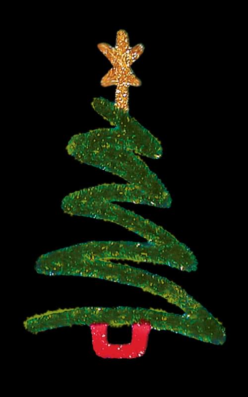 Dekra-Lite 7' Green Zig Zag Tree LED Lit Pole Mount