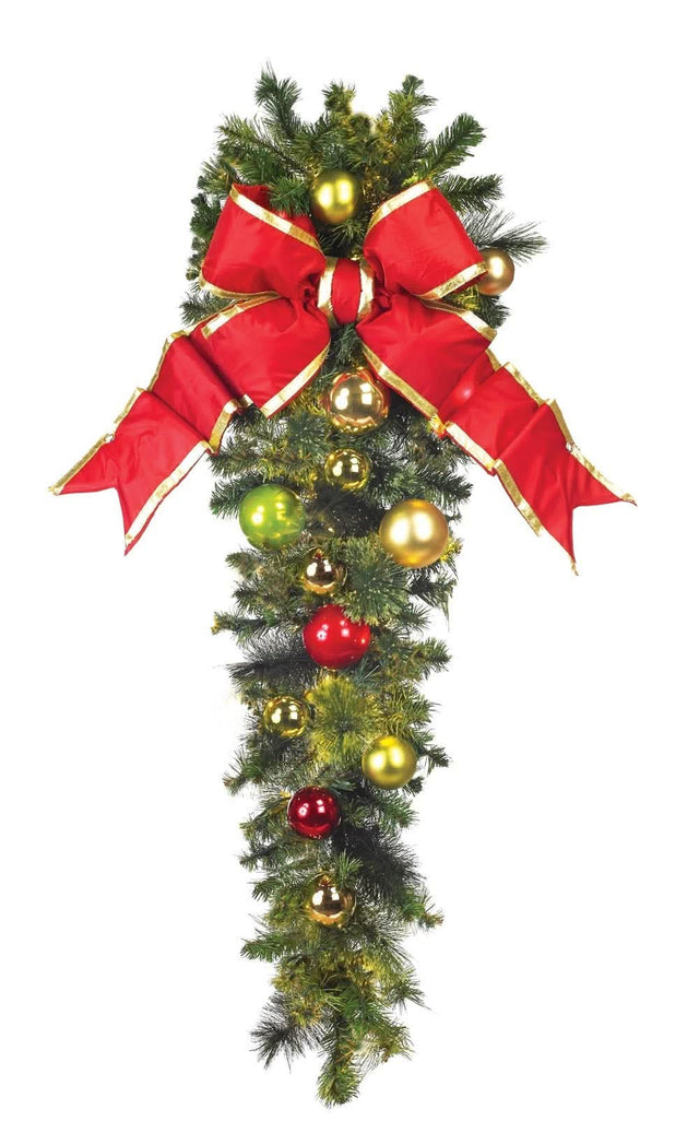 Dekra-Lite 54" Unlit Main Street Classic Column Drop w/ 18" Red Bow