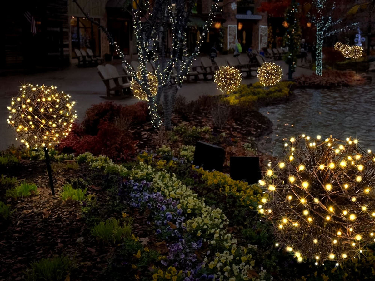 Dekra-Lite Natural Grapevine Sphere with Warm White Lights Outdoor Display