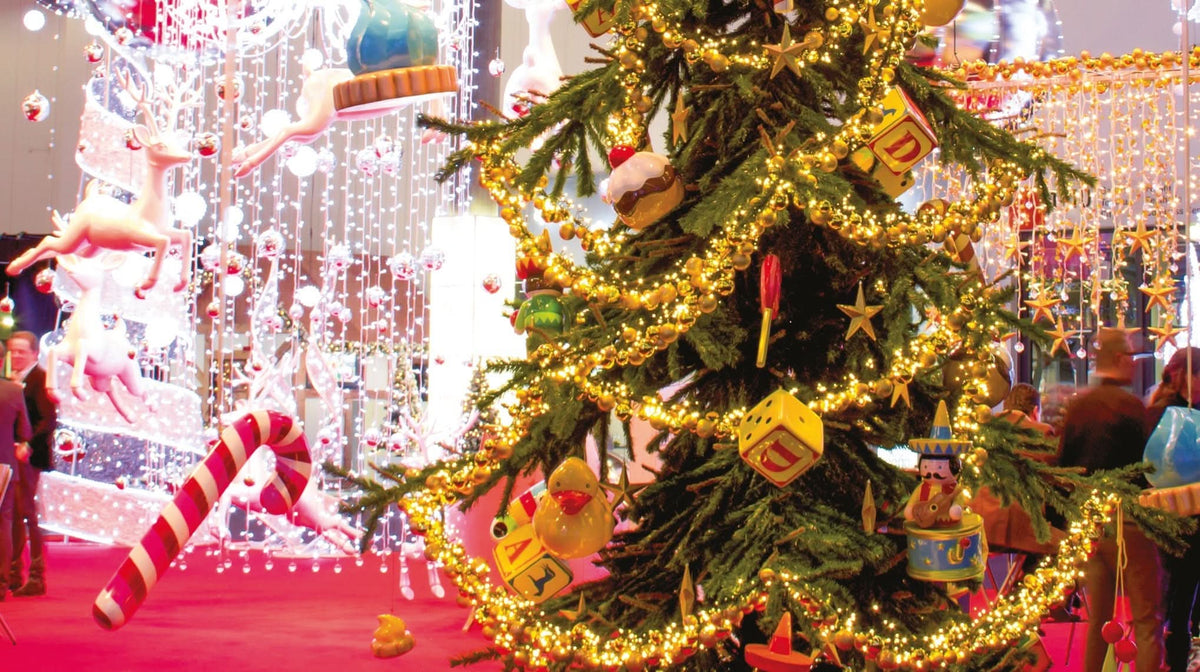 Dekra-Lite Red and Gold Chambord on Christmas Tree