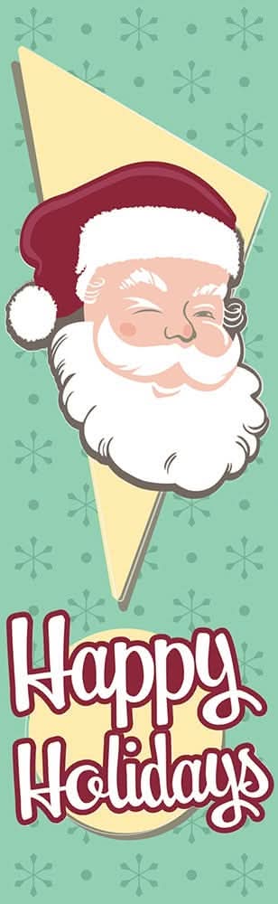 Retro Santa Single Vinyl Banner