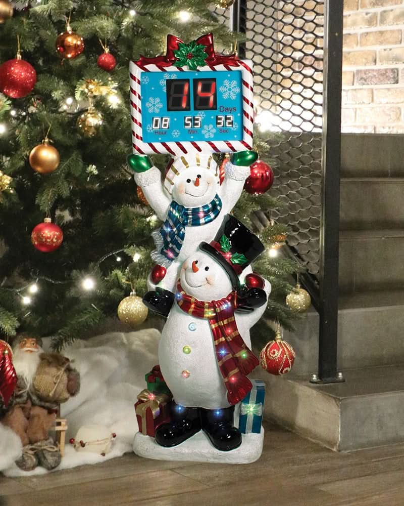Dekra-Lite 62" Lit Stacking Snowmen Countdown to Christmas Scene